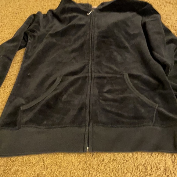 Nwot Juicy couture black zip up hoodie back bling - Picture 3 of 3